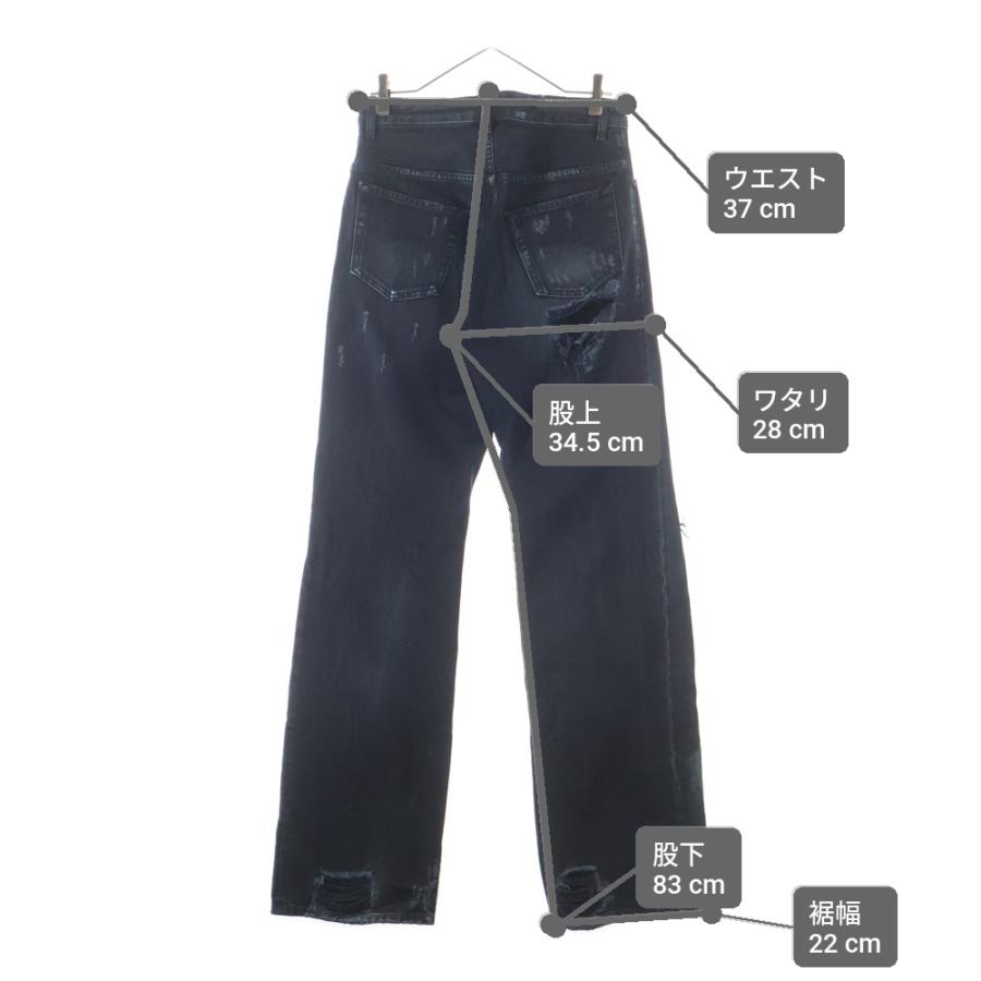 BALENCIAGA 23SS デストロイ ダメージデニムパンツ ブラック BALENCIAGA（バレンシアガ） 23SS Destroyed Knee Baggy Jeans
