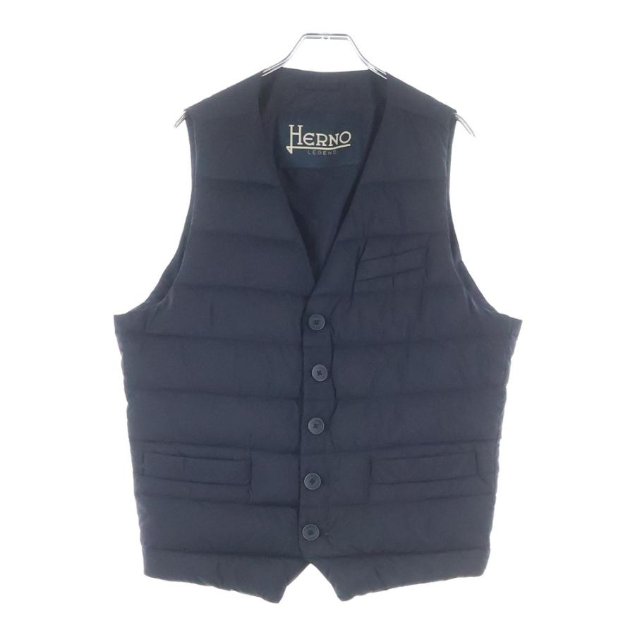HERNO ヘルノ Vest シングルジレ 羽毛ナイロンベスト ブラック PI002ULE HERNO（ヘルノ） Vest シングルジレ 羽毛ナイロンベスト ブラック