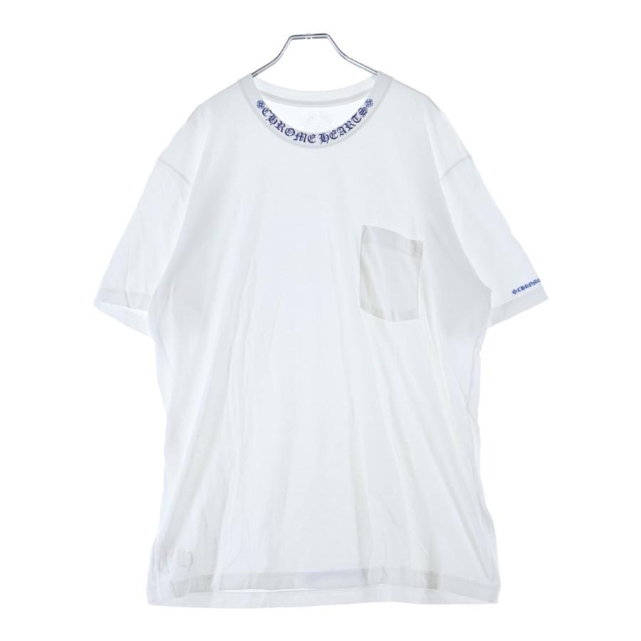 CHROME HEARTS クロムハーツ 半袖Tシャツ ホワイト CHROME HEARTS（クロムハーツ） CH T-SHIRT ネックロゴプリント半袖T