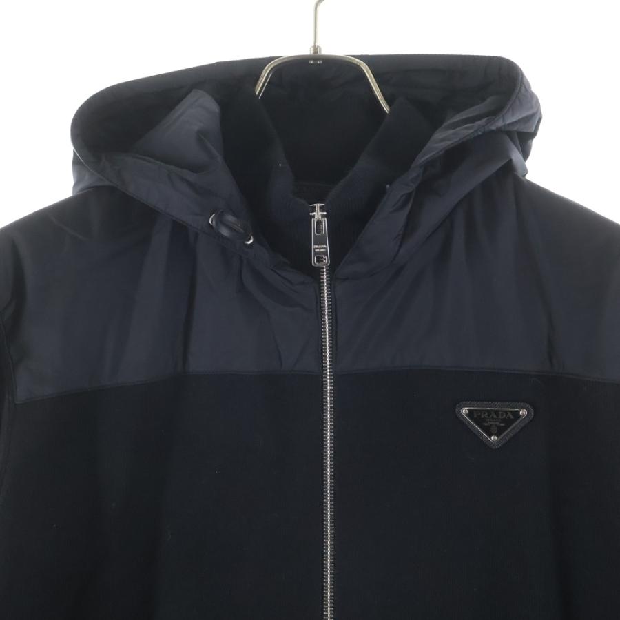 PRADA（プラダ） Zip Hoodie ナイロン切替 トライアングルロゴ ジップ