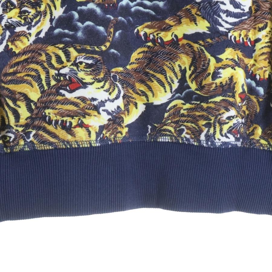 KENZO ケンゾー タイガー総柄 クルーネックスウェットトレーナー ネイビー F565SW0584XH KENZO（ケンゾー） タイガー総柄 クルーネックスウェットトレーナー