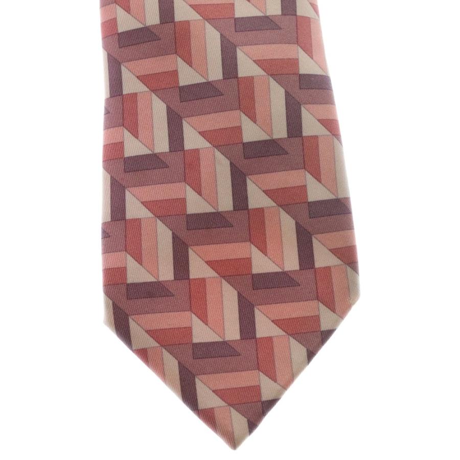 HERMES エルメス Silk Tie 総柄 シルクネクタイ ピンク_2