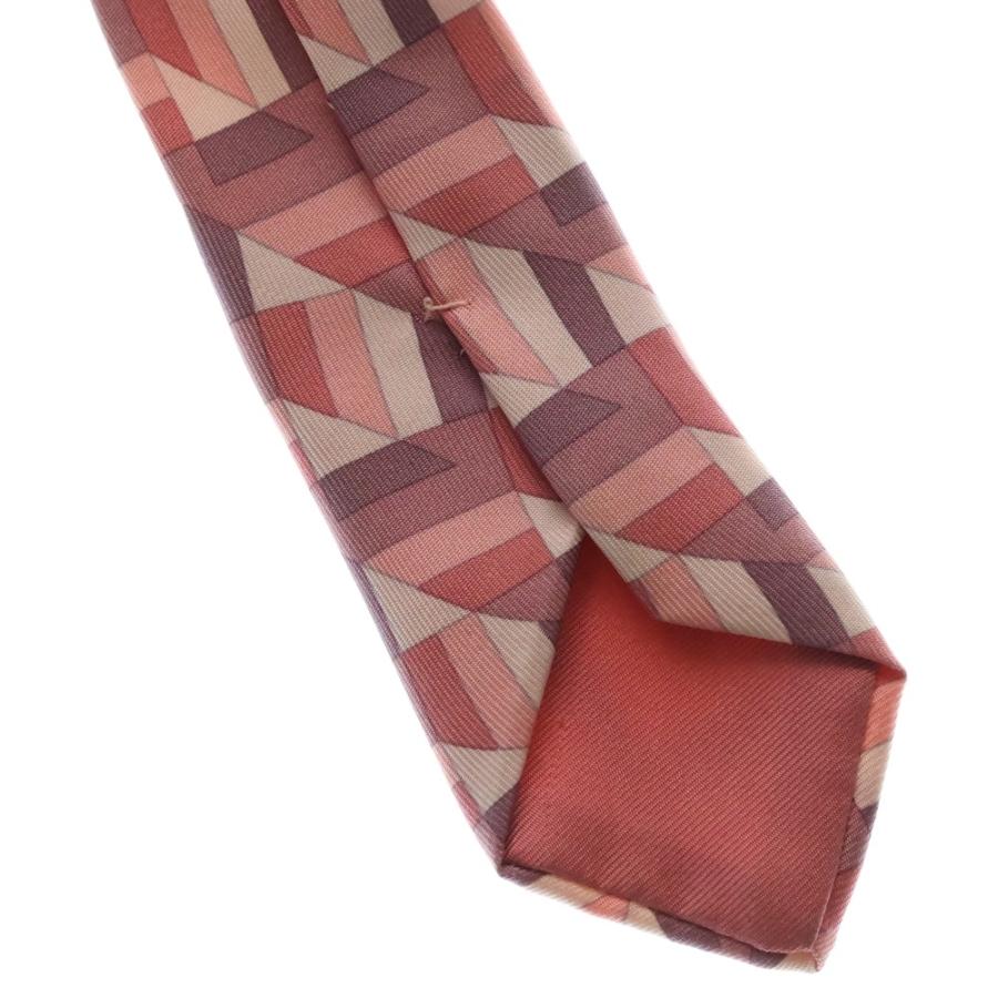 HERMES エルメス Silk Tie 総柄 シルクネクタイ ピンク_3