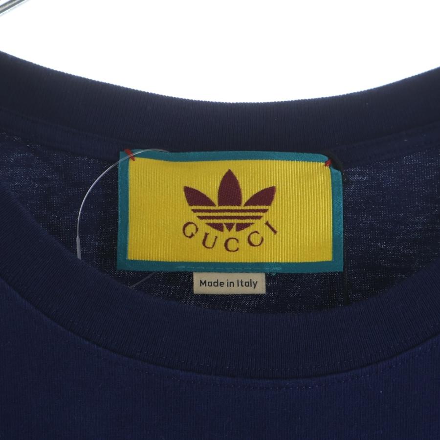 GUCCI（グッチ） adidas T-Shirt アディダス 半袖Tシャツ ネイビー