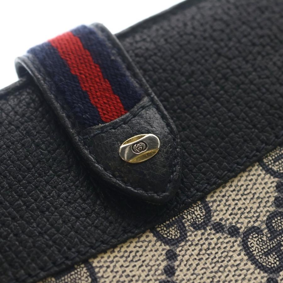 GUCCI グッチ VINTAGE Wallet ヴィンテージ シェリーライン ロングウォレット 長財布 ネイビー GUCCI（グッチ） VINTAGE Wallet ヴィンテージ シェリーライン ロング