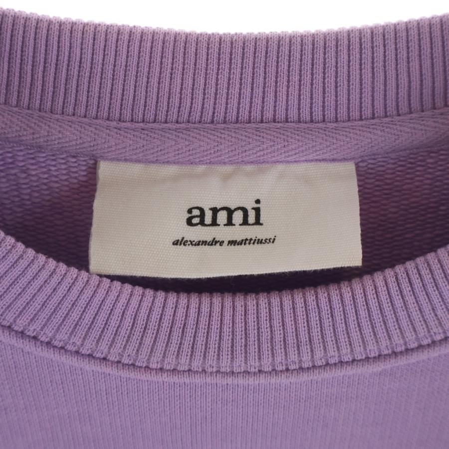 AMI Alexandre Mattiussi アミアレクサンドルマテュッシ Sweatshirt ロゴ刺繍 クルーネックスウェットトレーナー パープル E21HJ028.747_5