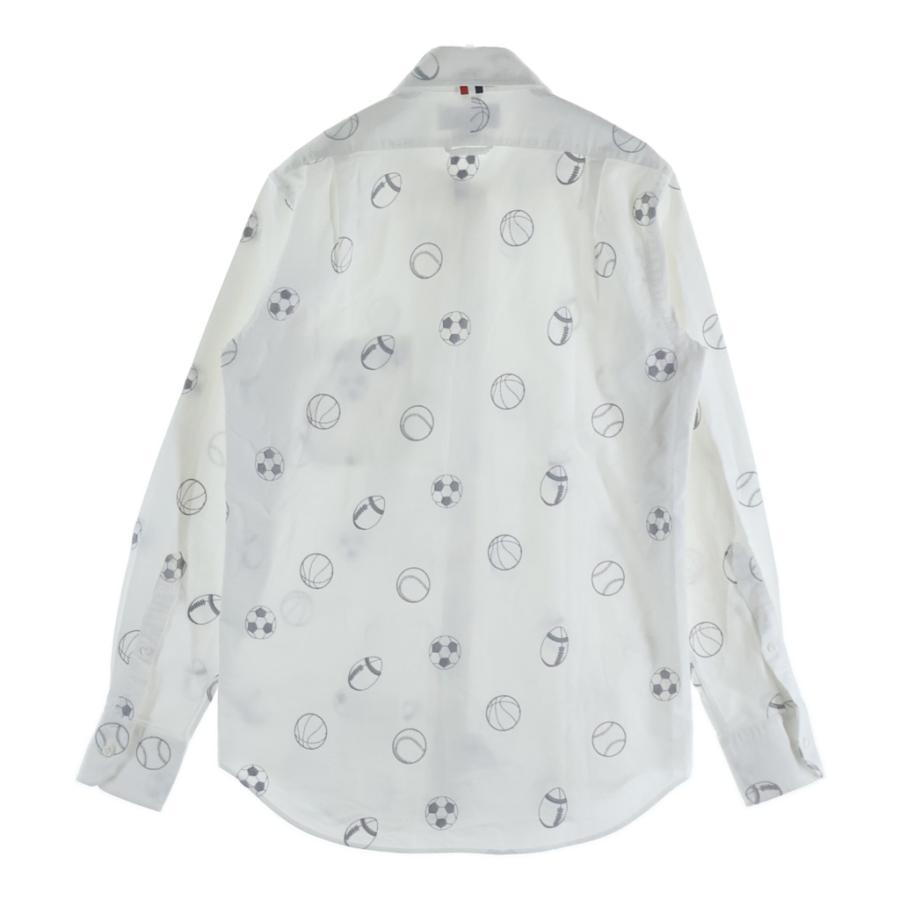 THOM BROWNE（トム ブラウン） Shirt ロゴ刺繍 長袖シャツ ホワイト