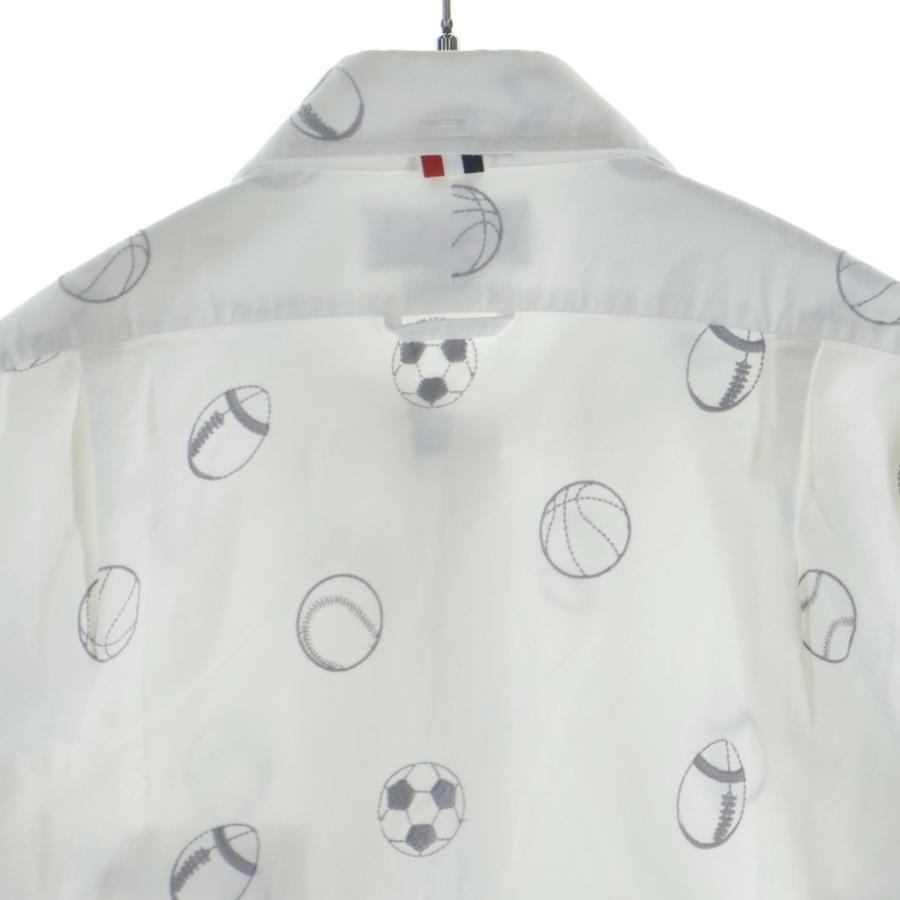 THOM BROWNE（トム ブラウン） Shirt ロゴ刺繍 長袖シャツ ホワイト