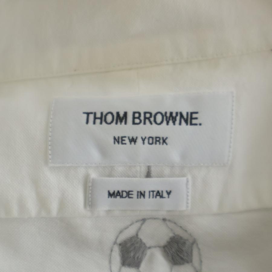 THOM BROWNE（トム ブラウン） Shirt ロゴ刺繍 長袖シャツ ホワイト