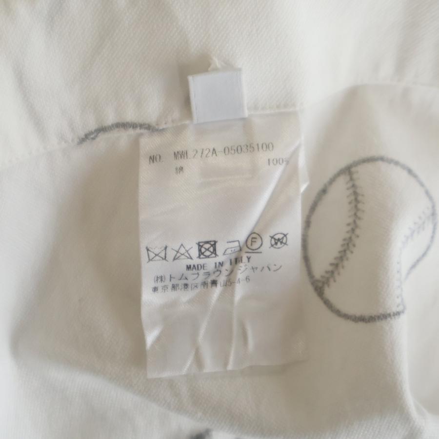 THOM BROWNE（トム ブラウン） Shirt ロゴ刺繍 長袖シャツ ホワイト