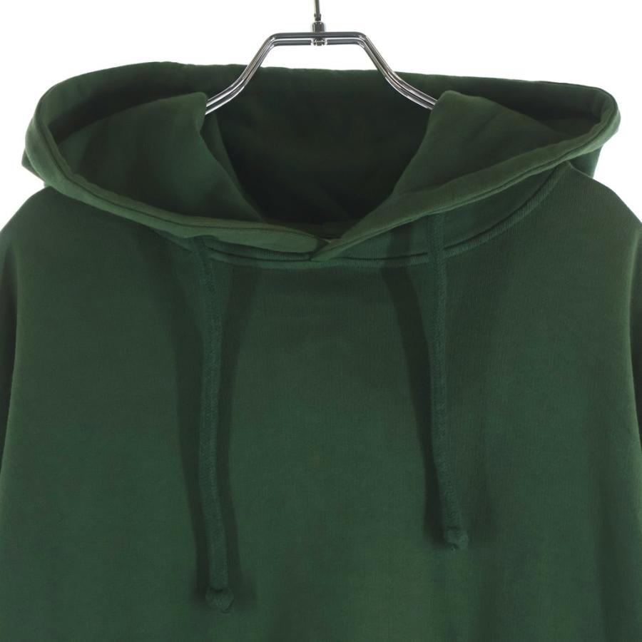 VETEMENTS ヴェトモン フード付きパーカー グリーン VETEMENTS（ヴェトモン） 16SS 袖ロゴプリント 変形 プルオーバー