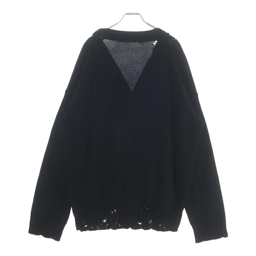 MARNI マルニ 25SS ダメージ加工 Vネックコットンカーディガン CDMG0136A0 ブラック MARNI（マルニ） 25SS ダメージ加工 Vネックコットンカーディガン