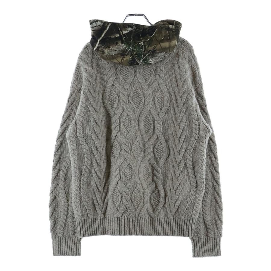 SUPREME シュプリーム 25AW Cable Hooded Sweater ケーブルニット プルオーバーパーカー フーディー ベージュ Supreme（シュプリーム） 25AW Cable Hooded Sweater ケーブルニット
