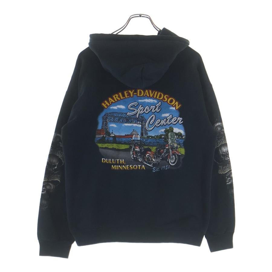 00s Harley-Davidson スカル フレイム ジップ パーカー 00s Harley-Davidson スカル フレイム ジップ パーカー Harley