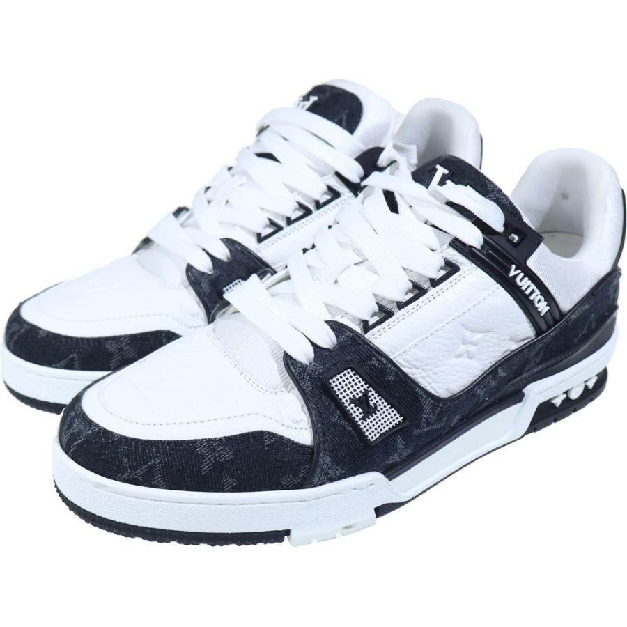ルイヴィトン LV TRAINER トレイナー モノグラム ラインスニーカー ローカットスニーカー シューズ ブラック/ホワイト US8/26.5cm 1A9JGBの画像