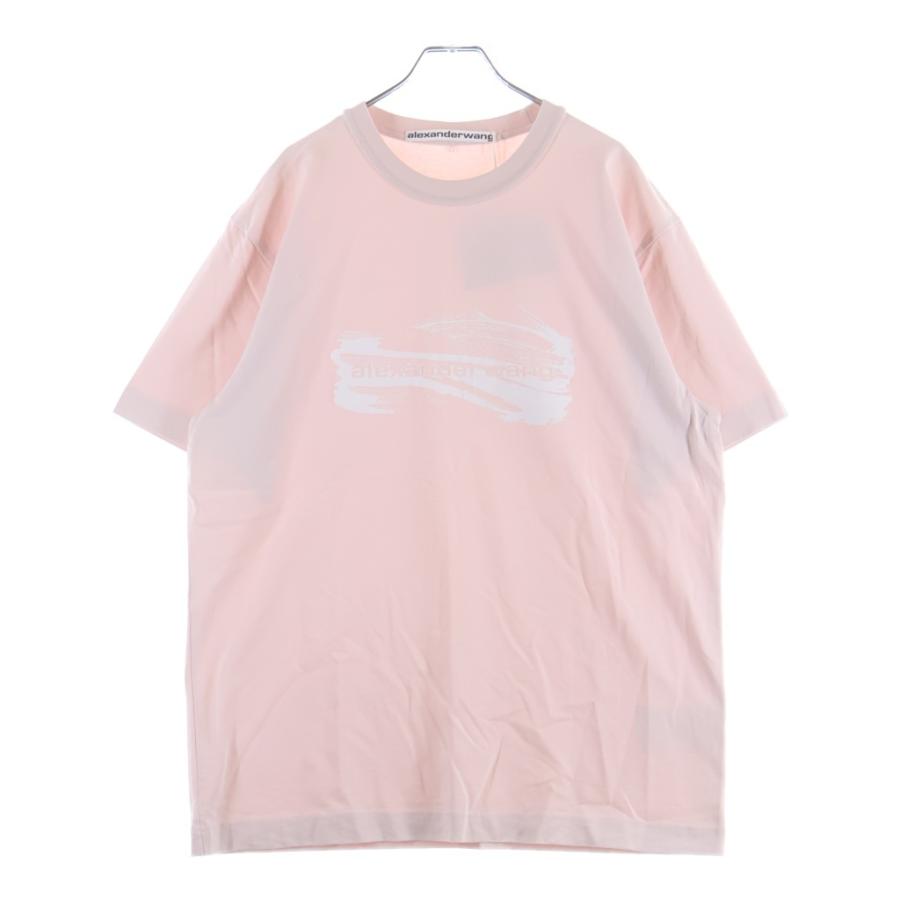 Alexanderwang アレキサンダーワン ピンクロゴ半袖Tシャツ alexanderwang（アレキサンダー・ワン） T-Shirt ロゴプリント 半袖T
