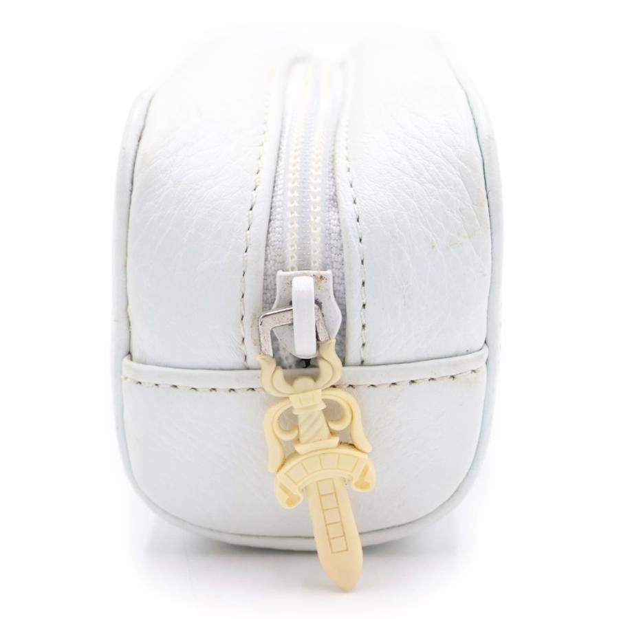 クロムハーツ　メガネケース　ポーチ　白　ホワイト　レザー CHROME HEARTS（クロムハーツ） CASE ダガージップ スクロールプリント