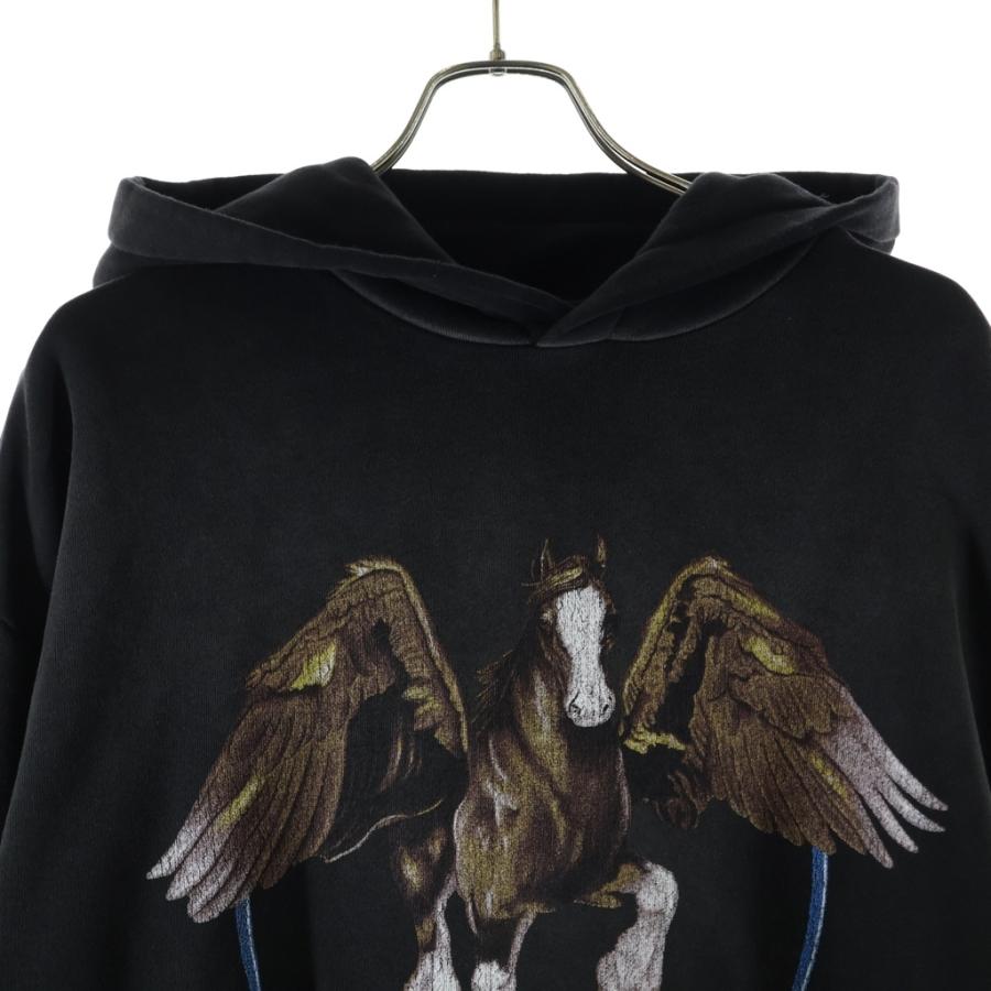 AMIRI（アミリ） PEGASUS HOODIE AMJYHD1080 ペガサスプリント プル Amiri Pegasus ブラックパーカー