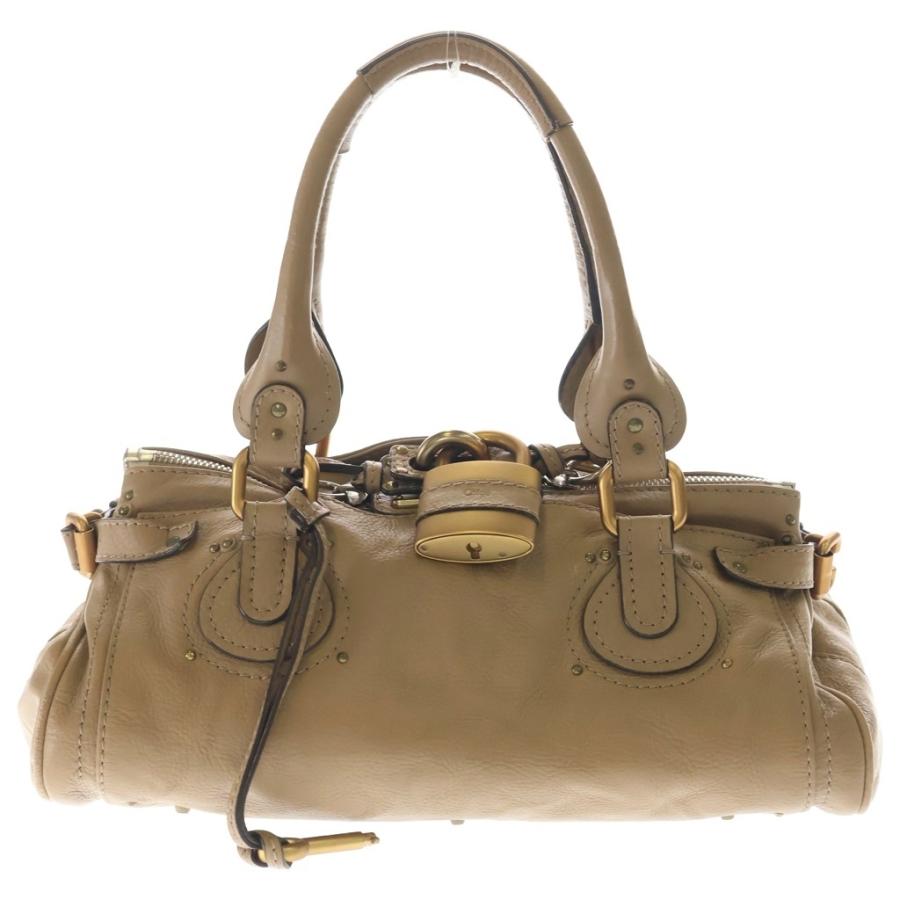 極美品‼️レア Chloé パディントンハンドバッグ メタリックゴールドブラウン Chloe（クロエ） パディントン ハンドバッグ ブラウン レザー シルバー