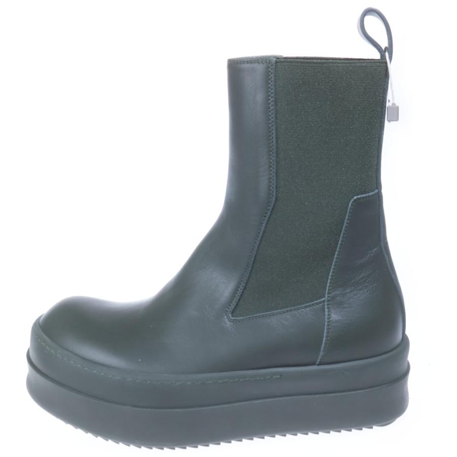 Rick Owens リックオウエンス MEGA BUMPER BEATLE メガバンパー サイドゴア レザーブーツ ハイカットシューズ ダークグリーン RP02D3850-LCO Rick Owens（リック・オウエンス） MEGA BUMPER BEATLE メガバンパー