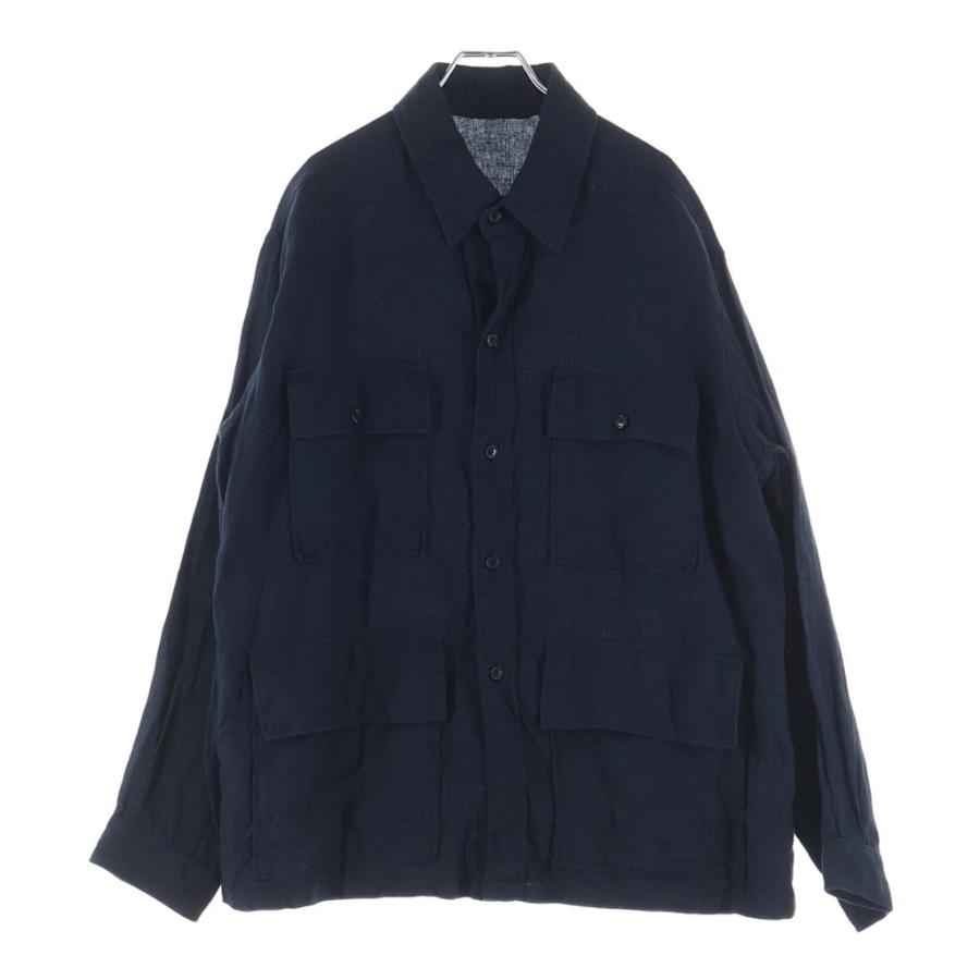 KAPTAIN SUNSHINE キャプテンサンシャイン 25SS Safari Shirt Jacket サファリ リネンシャツジャケット ネイビー KS25SJK20 Kaptain Sunshine（キャプテン サンシャイン） 25SS Safari Shirt