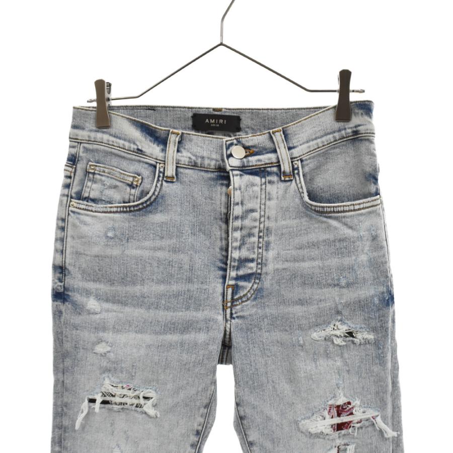 AMIRI アミリ ダメージ加工 ペイズリー柄 スキニーデニムパンツ AMIRI アミリ ダメージ加工 ペイズリー柄 スキニーデニムパンツ