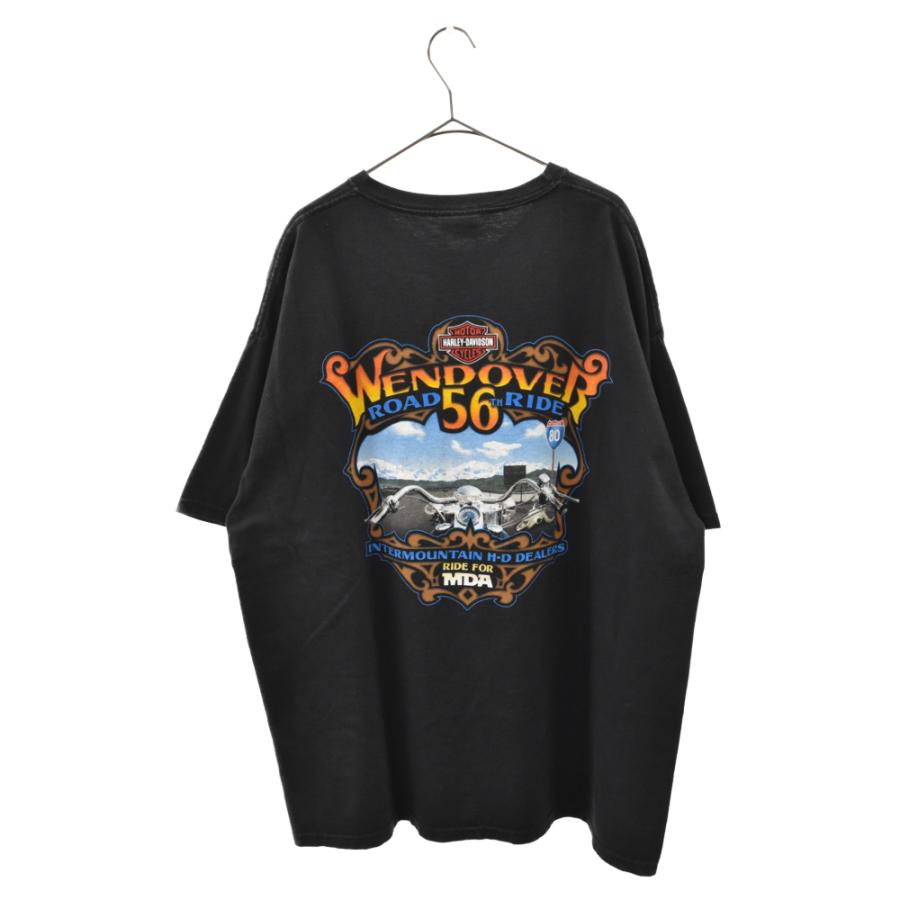 VINTAGE ヴィンテージ HarleyDavidson WENDOVER ROAD 56 TH RIDE バックバイクプリント半袖T