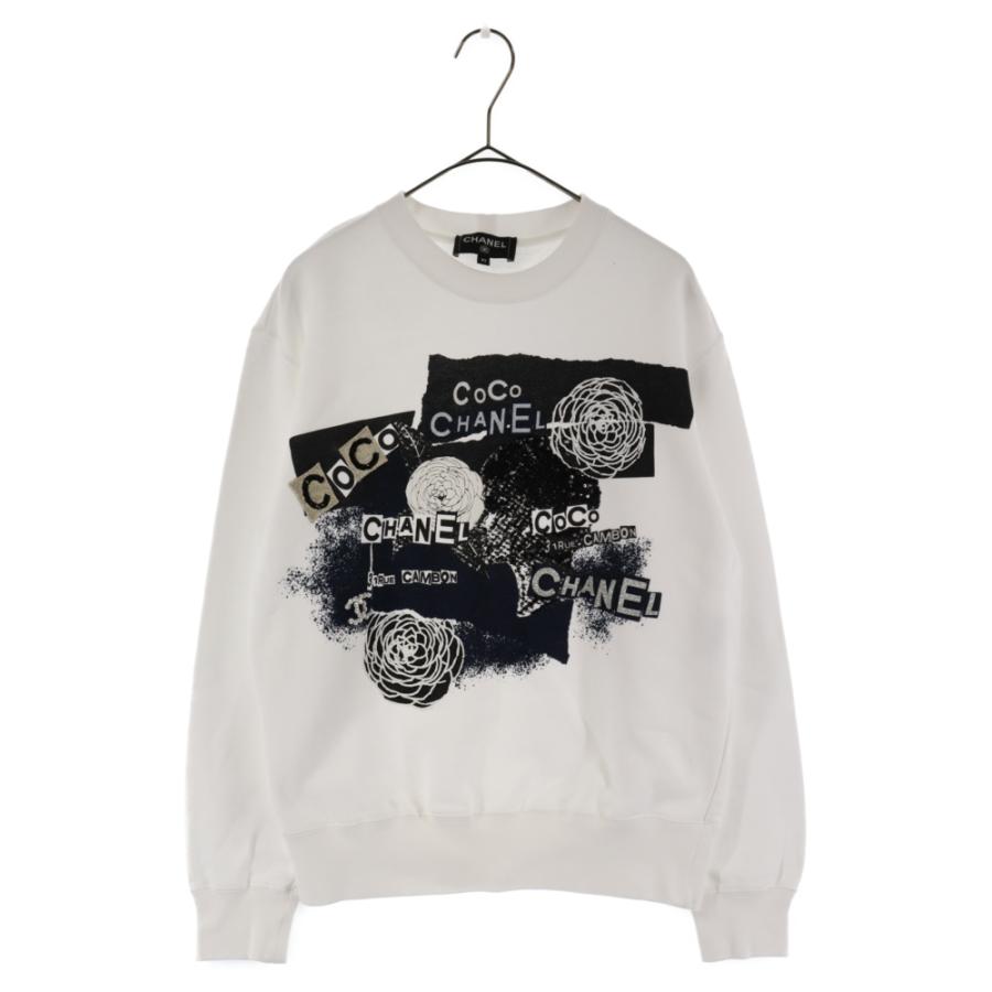 CHANEL シャネル 20P ビジュー プリント クルーネックスウェット CHANEL シャネル 20P ビジュー プリント クルーネックスウェット