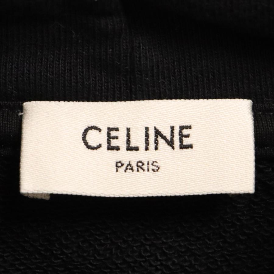 CELINE（セリーヌ） ルーズロゴプリント スウェット パーカー ブラック