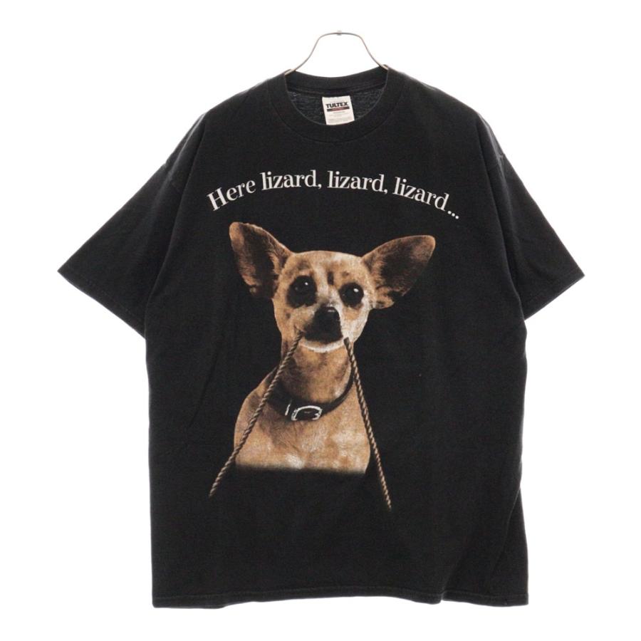 VINTAGE ヴィンテージ 90s TACO BELL 1998 HERE LIZARD BLACK TEE 