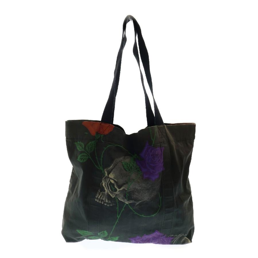 yohji yamamoto トートバッグ スカルローズ ブラックスキャンダルヨウジヤマモト スカル&ローズ コットントート