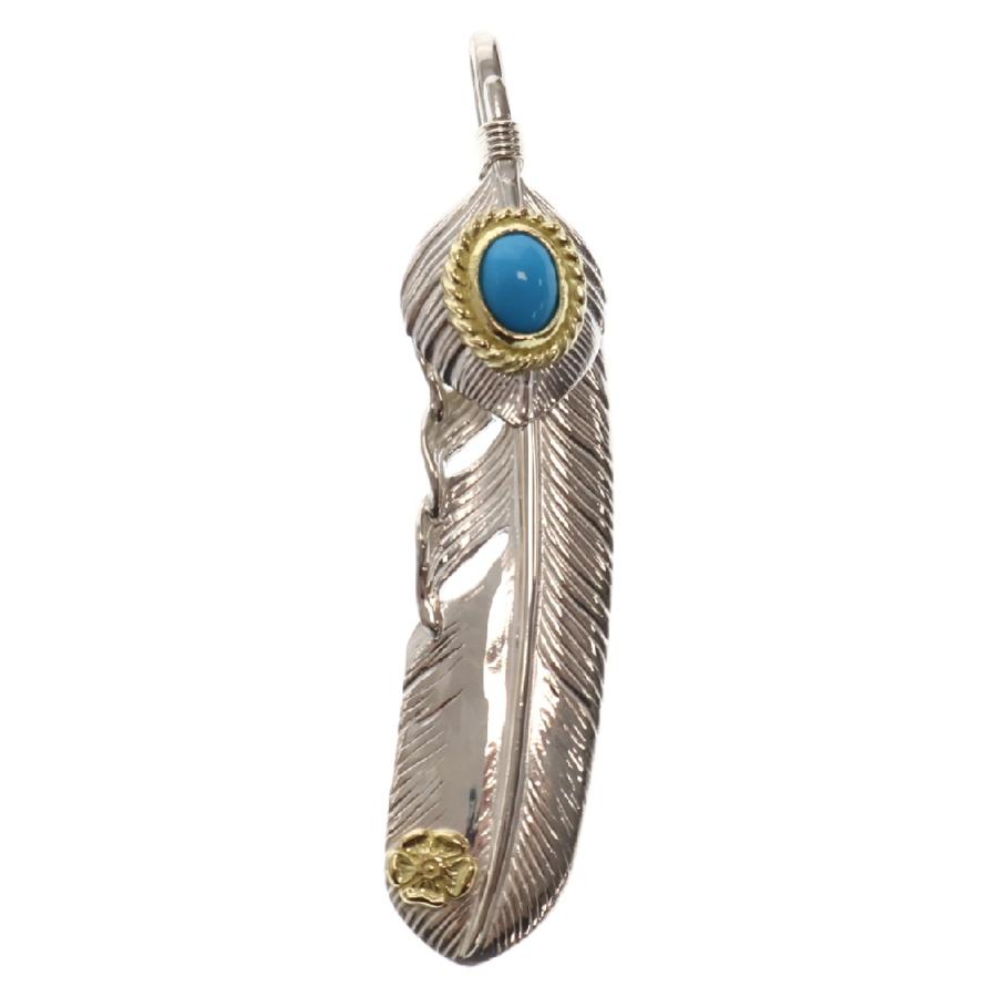 TADY & KING ハート 上銀金縄ターコイズ GPローズ 特大フェザー