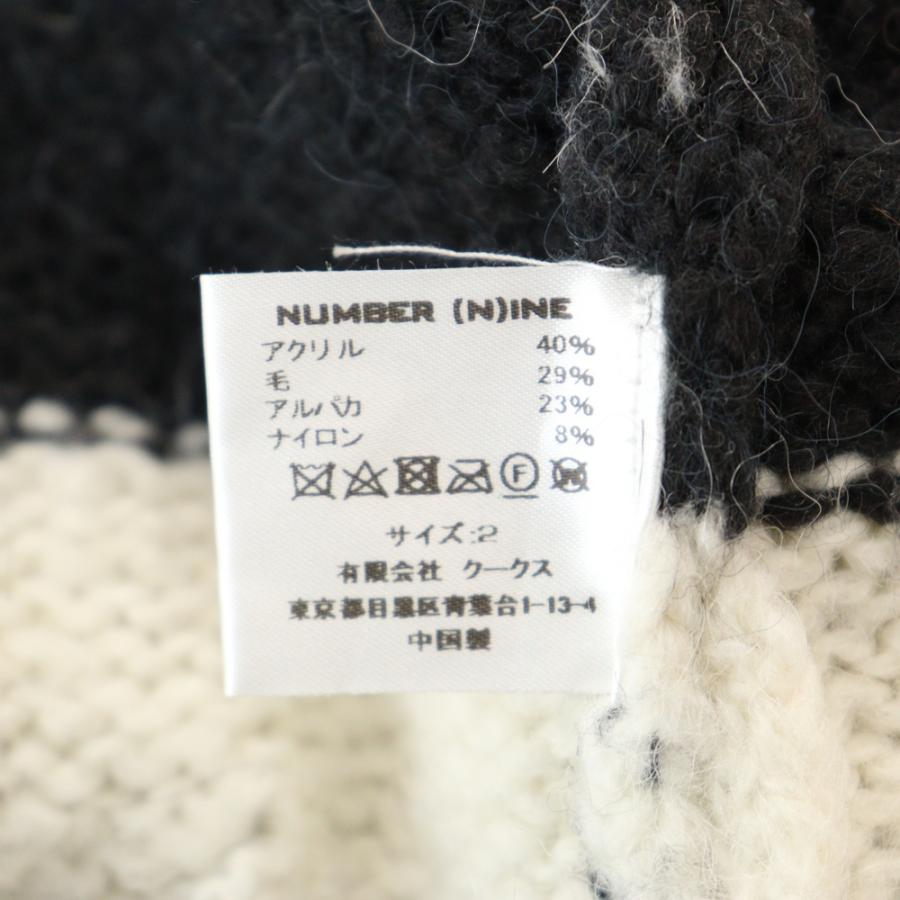 NUMBER (N)INE ナンバーナイン ダメージ アクリル ボーダー プル NUMBER (N)INE ナンバーナイン ダメージ アクリル ボーダー プル