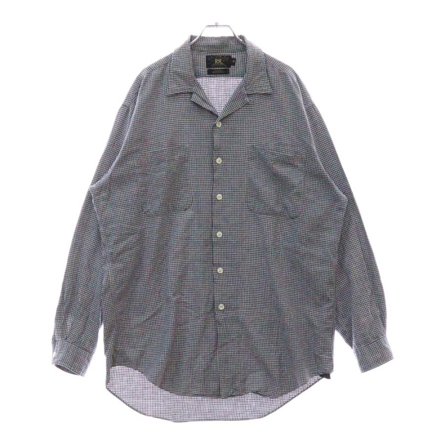 【美品】ダブルアールエル オープンカラー 長袖シャツ M ダブルアールエル RRL シャツ 長袖 オープンカラー オンブレ