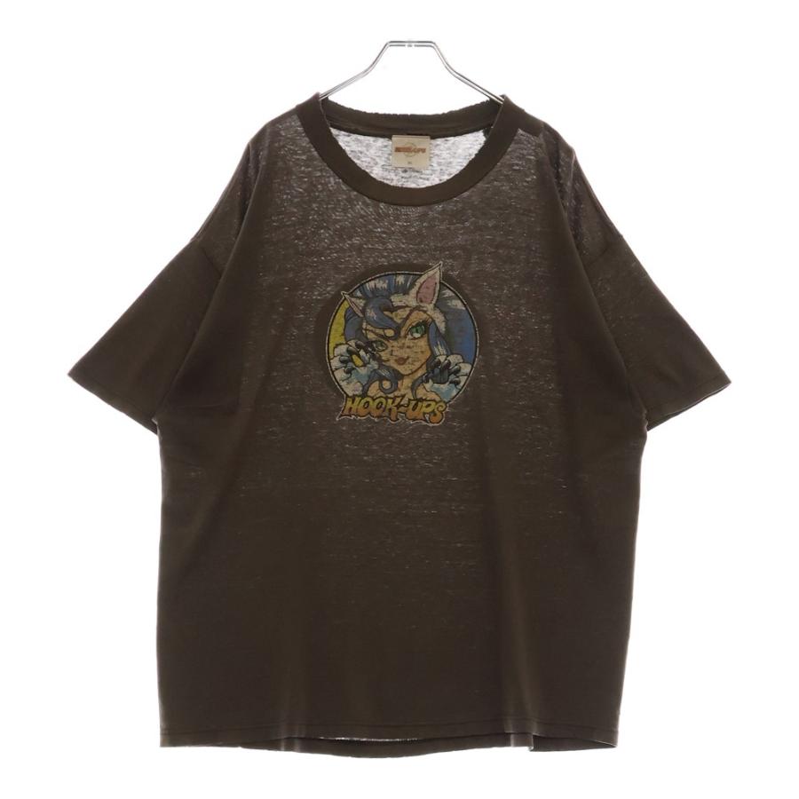 VINTAGE ヴィンテージ 90s HOOK UPS フロント プリント Tシャツ 半袖 