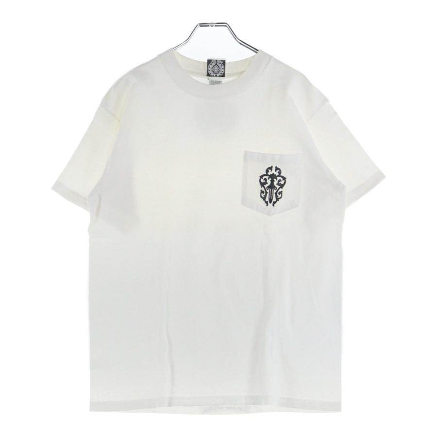 クロムハーツ　バッグロゴ　白　半袖Tシャツ　Sサイズ CHROME HEARTS（クロムハーツ） OLD バックホースシュー 胸ポケット