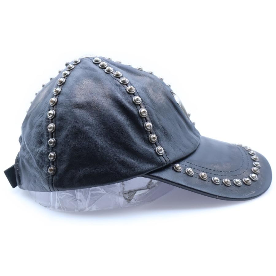 THUG CLUB サグクラブ 25AW STUDDED WASHED LEATHER CAP TC25AC2103