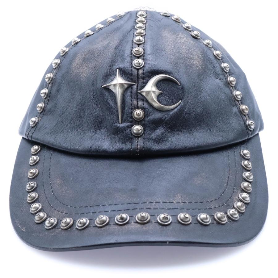 THUG CLUB サグクラブ 25AW STUDDED WASHED LEATHER CAP TC25AC2103