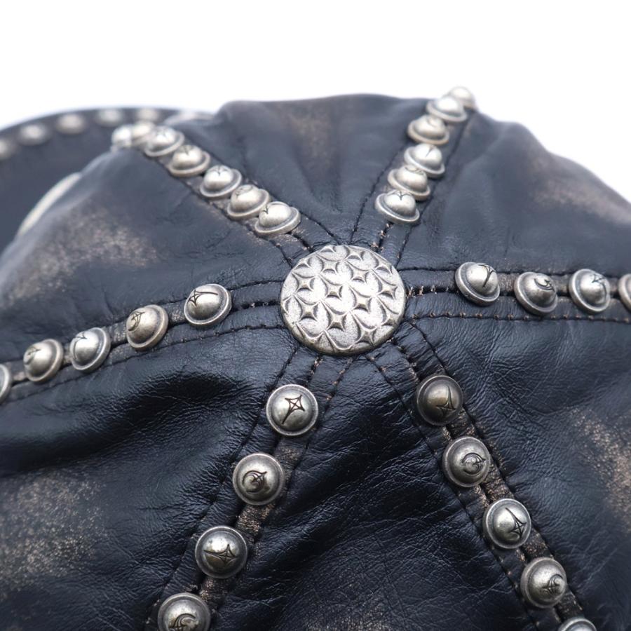 THUG CLUB サグクラブ 25AW STUDDED WASHED LEATHER CAP TC25AC2103