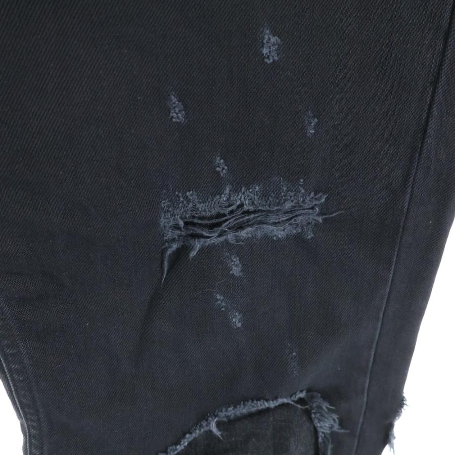RAF SIMONS ラフシモンズ 23SS デストロイド ダブル デニム ジーンズ レイヤード ブラック_4