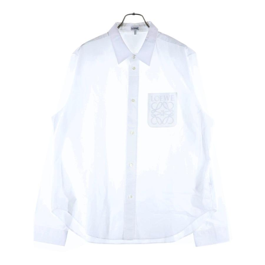 LOEWE（ロエベ） 25SS アナグラム刺繍ポケット長袖シャツ ホワイト