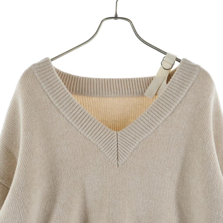 JACQUEMUS ジャックムス 23AW アシンメトリー Vネックニット ベージュ 