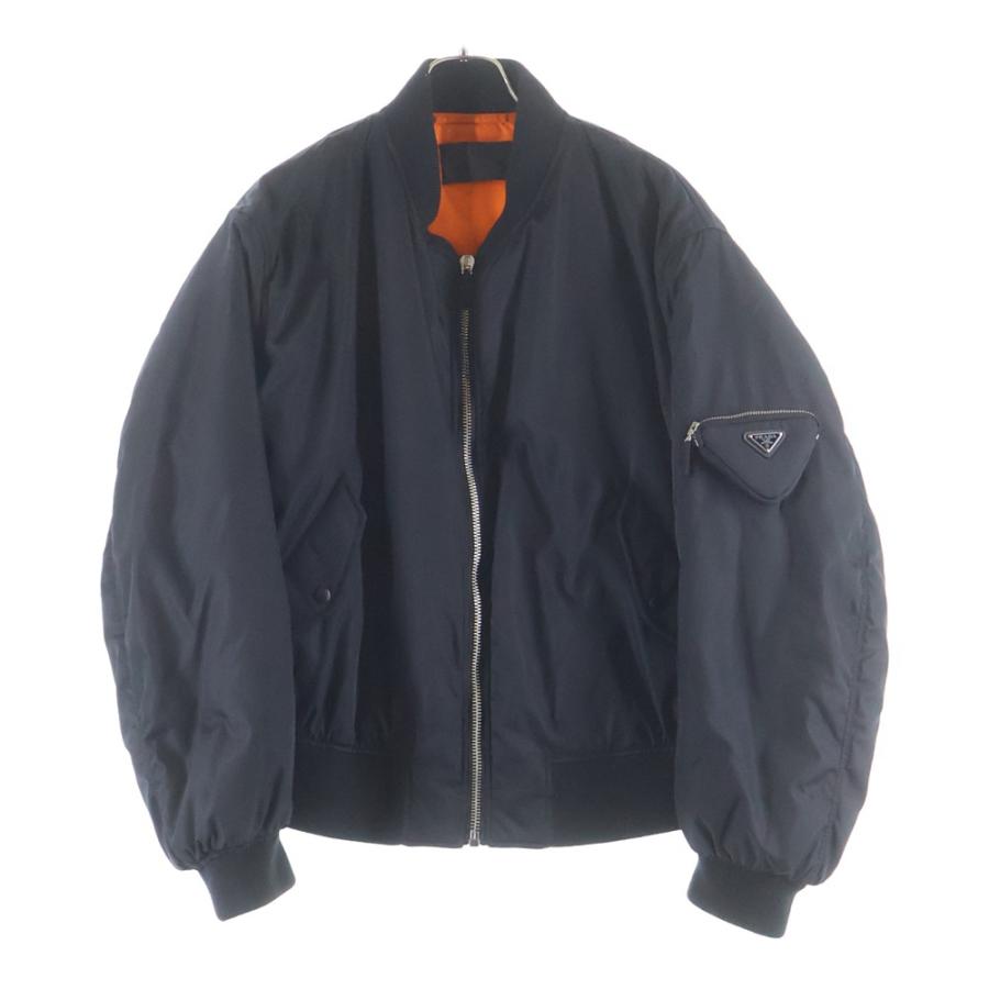 【定価52万円/新品未使用】Prada ボンバージャケット MA-1 黒 PRADA（プラダ） Re-Nylon トライアングルロゴプレート MA-1 ボンバー