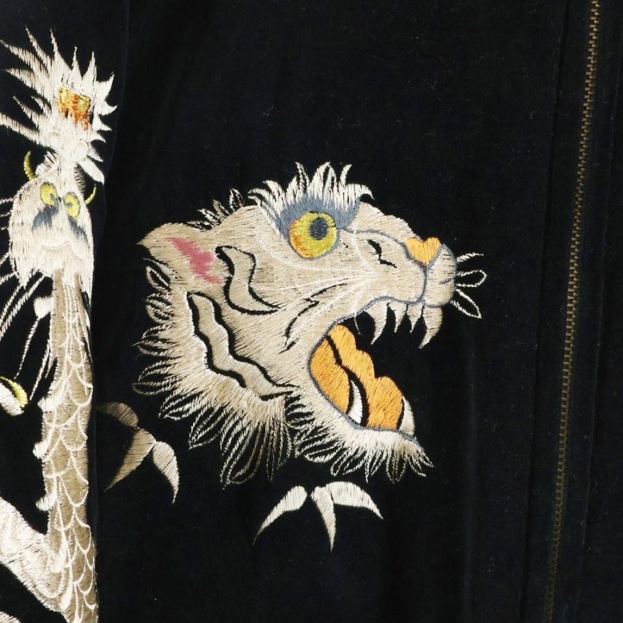 美品90s テーラー東洋　別珍 スカジャン 虎　龍　日本地図スーベニアジャケット TAILOR TOYO テーラー東洋 90s 日本限定 スーベニアジャケット