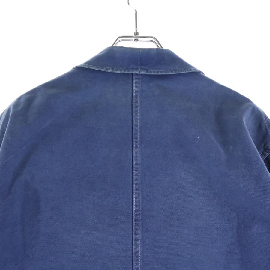 フレンチヴィンテージ BERUFS KLEIDUNGS PROFIS コットンツイル リペア＆パッチワークコート 50 FADE NAVY フランス ユーロ アンティーク VINTAGE チェスター BP SANFOR アウター【中古】【フレンチヴィンテージ】 フレンチヴィンテージ BERUFS KLEIDUNGS PROFIS コットンツイル リペア
