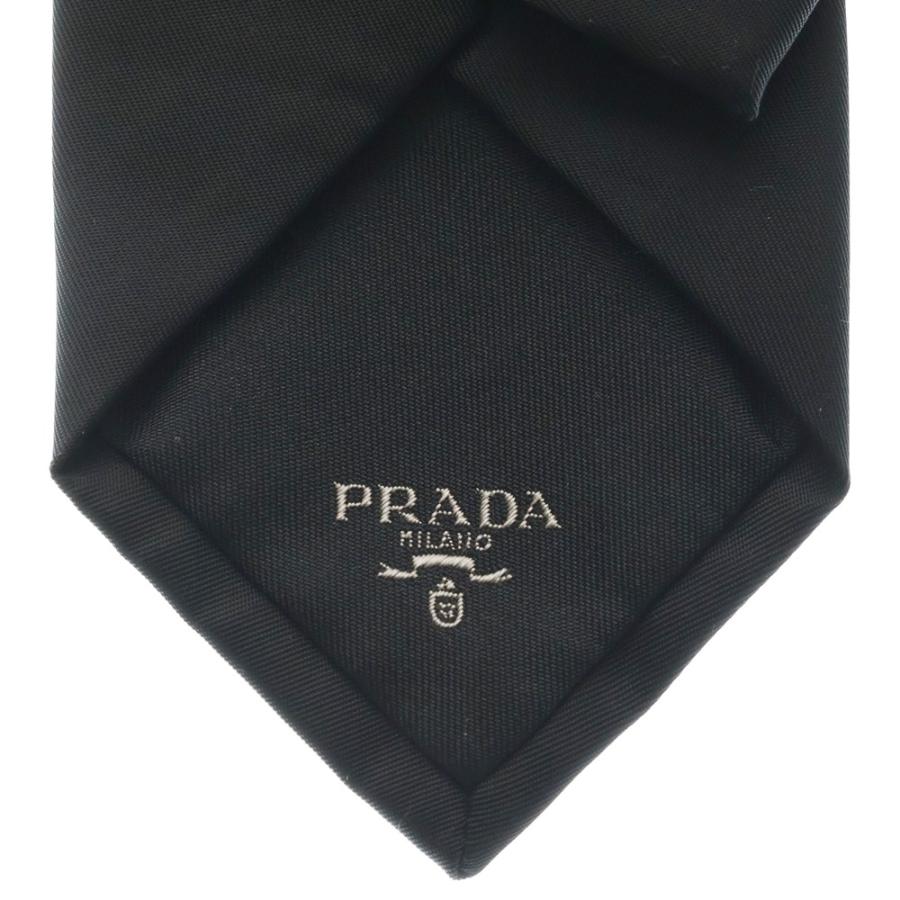 PRADA Re-Nylon ギャバジン ネクタイ 三角ロゴプレート PRADA】有名三角ロゴ◇プラダ23SSギャバジンネクタイブラック (PRADA