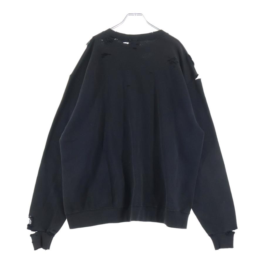 CHAMPION チャンピオン ダメージ加工 フェード スウェット ロングスリーブ 長袖 ブラック Champion（チャンピオン） ダメージ加工 フェード スウェット ロング