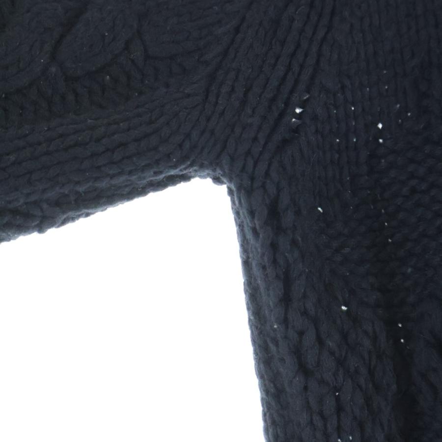 AMIRI アミリ Oversized Distressed Cable-Knit オーバーサイズ ダメージ加工 ケーブルカーディガン 長袖ニット ブラック AMIRI（アミリ） Oversized Distressed Cable-Knit オーバーサイズ