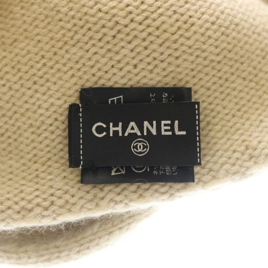 CHANEL シャネル 23AW ココマーク カシミア シルク ニット帽 ビーニー ベージュ_6