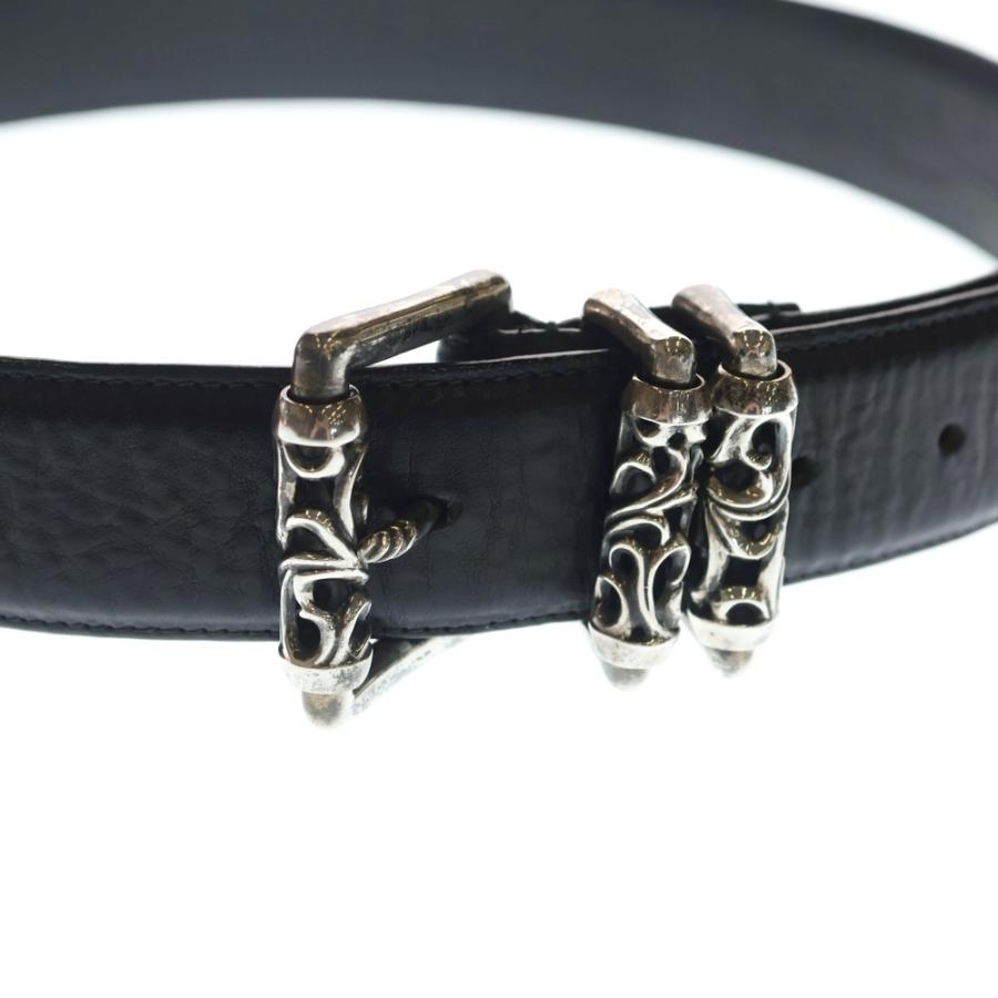 CHROME HEARTS クロムハーツ BLT ROLLER 3PC1.5inch 3PCローラーバックル レザーベルト シルバー BCA357 CHROME HEARTS（クロムハーツ） BLT ROLLER 3PC1.5inch 3PCローラー